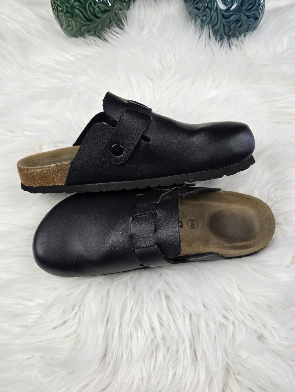 Cushionaire Faux Leather Black Clog Shoe Size 8 - Picture 6 of 12